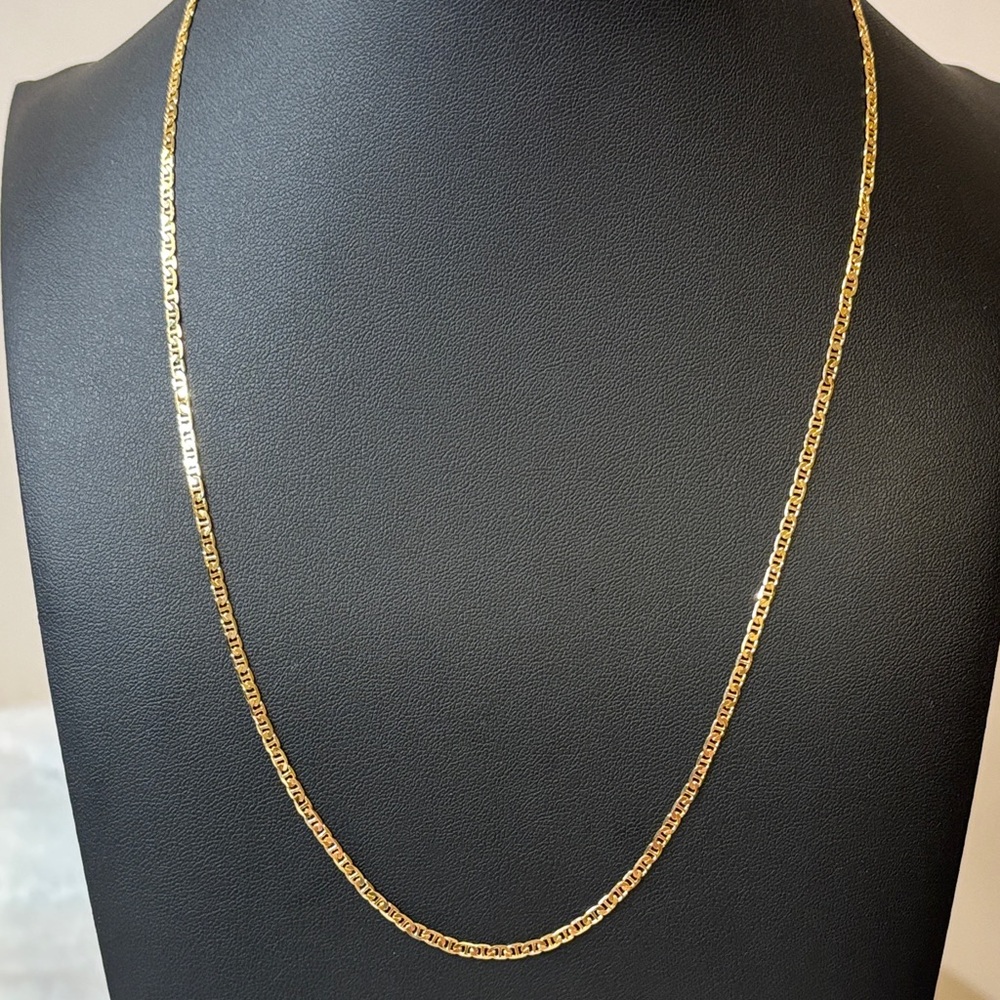 NEW 2.5mm Gucci Mariner Chain Necklace 18k Yellow Gold Filled